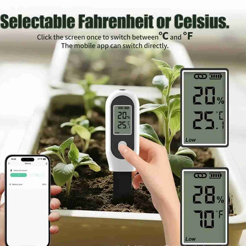 Smart Garden Home Assistant - ABYN-Smart für Tuya Bodenfeuchtigkeitssensor 3-in-1 Garten-Temperatur-