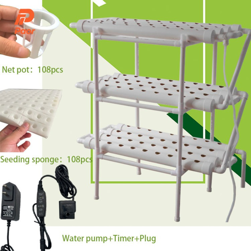 Aquaponics Home Kit - 108-Loch-Hydrokultur-Anzuchtset, 3-lagiges Aquaponik-Pflanzsystem für Hauspflanzen, Hydrokultur-System